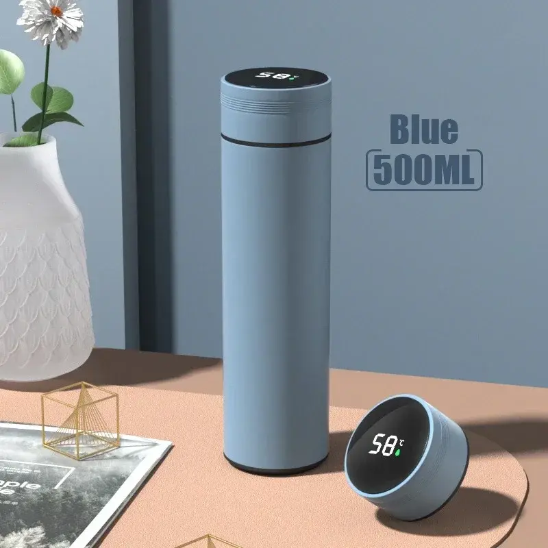 500ML Stainless Steel Thermos – Temperature Display, Divided Design, Vacuum Insulated, Father's Day Gift
