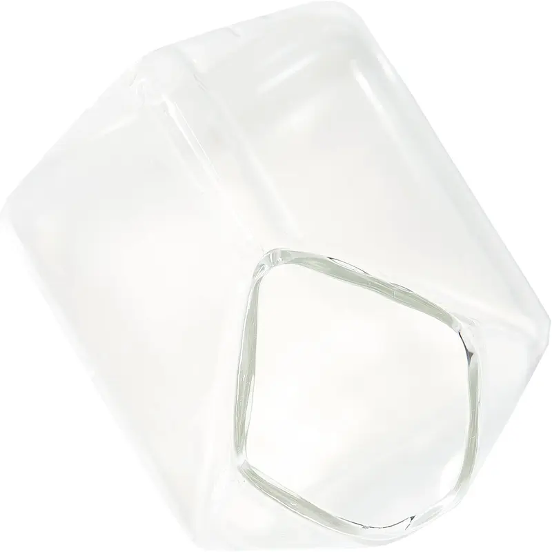 Glass Milk Carton Creamer Pitcher Cute Clear Kawaii Milk Carton Cup Mini Creamer Pitcher Container 12 Oz, 1Pcs 2