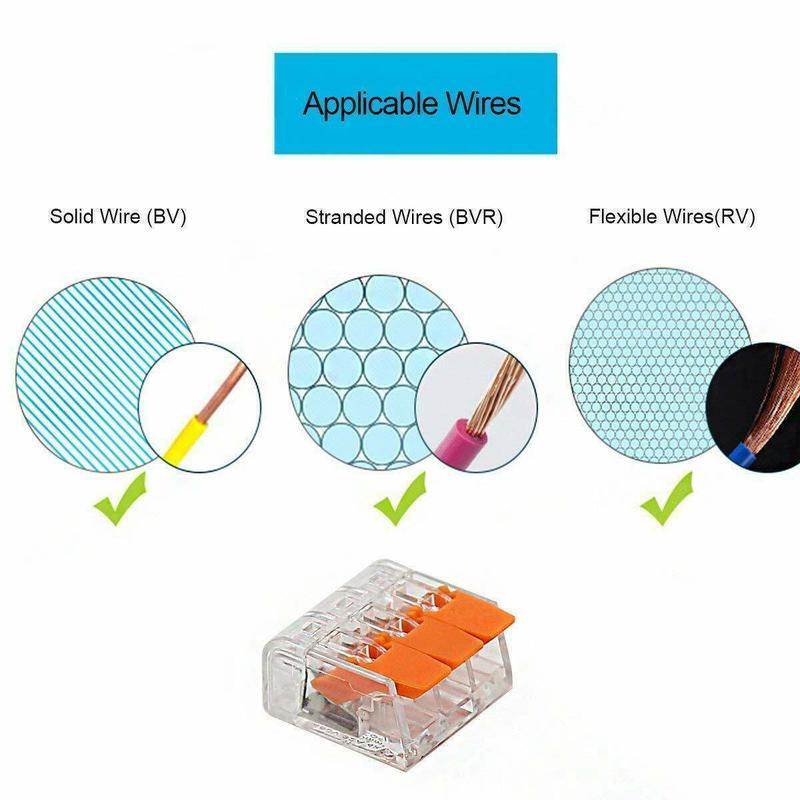 Product Introduction of 75x For Wago 221 Electrical Connectors Wire Block Clamp Terminal Cable Reusable 20