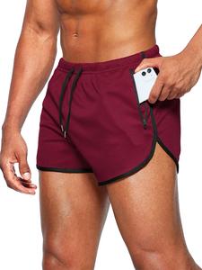 Men's Contrast Binding Drawstring Waist Track Shorts, Casual Pocket Elastic Waist Shorts for Summer, Breathable Men's Bottoms for Gym Workout Running, Casual Sports Shorts