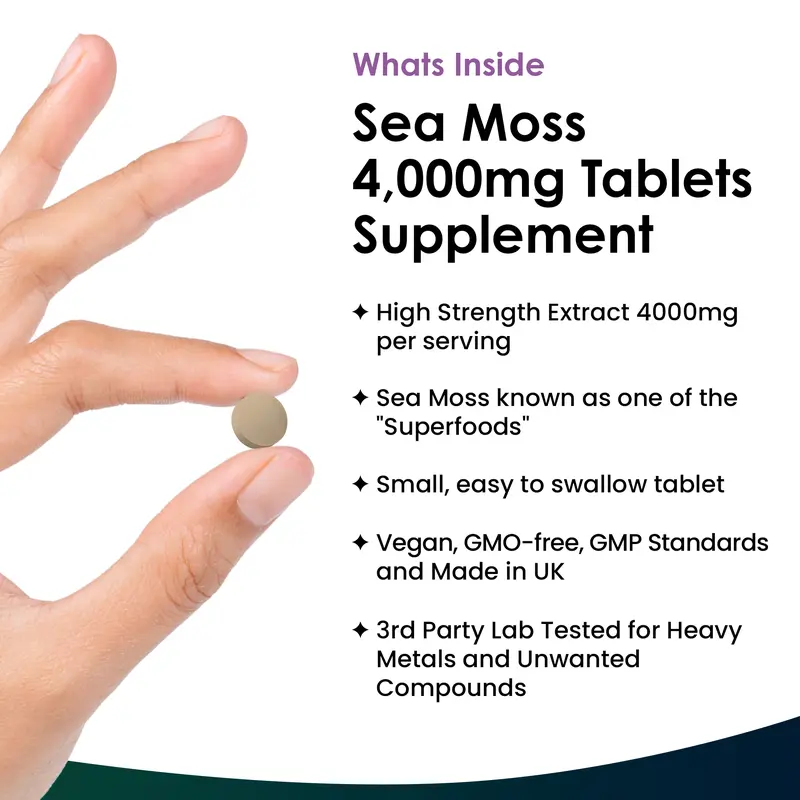 Sea Moss Tablets Extract High Strength 4000mg Supplement 1