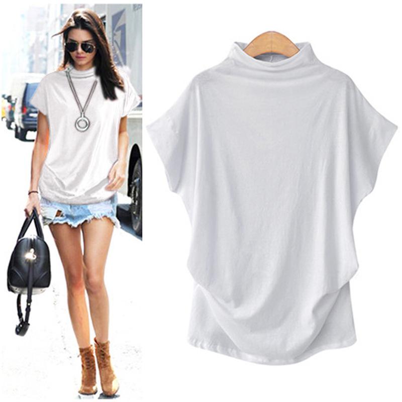 Product Introduction of 5XL Women Summer T-Shirt Short Batwing Sleeve Loose Solid Gray Turtleneck Tee Shirt 2025 New T-Shirts Femme Tees Tops 4