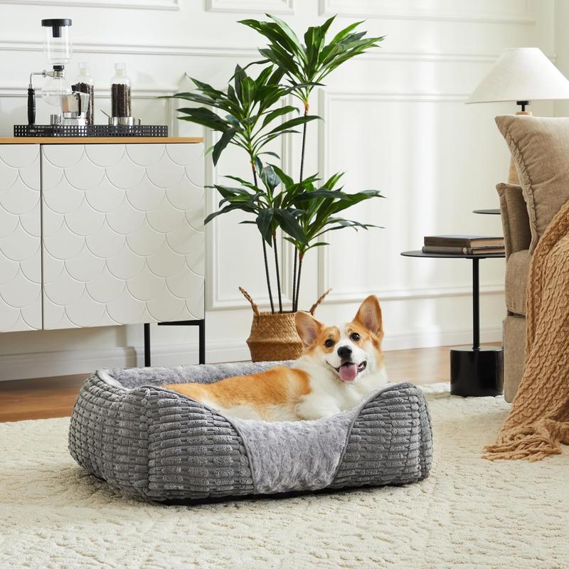 Large Dog Bed Rectangle 76x61x23cm, Calming Dog Bed with Opening&Fluff Outward Design, Dog Beds Clearance has Machine Washable Fabric, Provides Clean Rest Space for Golden Retriever 8