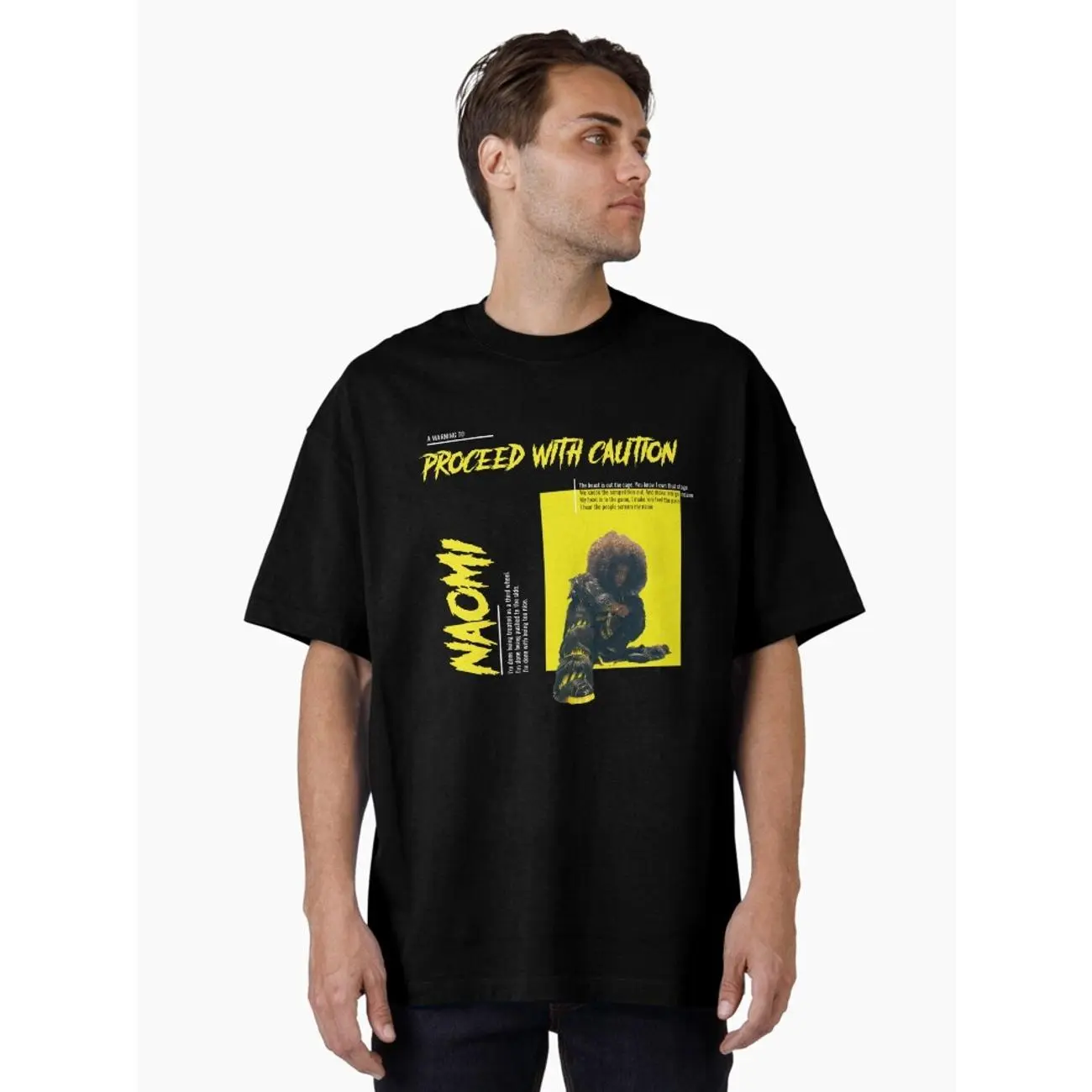 Heel Naomi WWE Transparent Graphic Oversized T-Shirt - Stylish Glow-in-the-Dark Design for WWE Fans I
