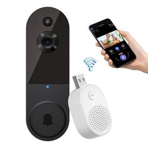 Video Doorbell Camera Wireless with Ring Chime, AI Human Detection, Live View, Night Vision, 2.4G WIFI Only, Cloud Storage, Battery Powered, Night Vision, Weather Resistant, Easy To Install Wireless Smart Doorbell, Indoor Outdoor Surveillance