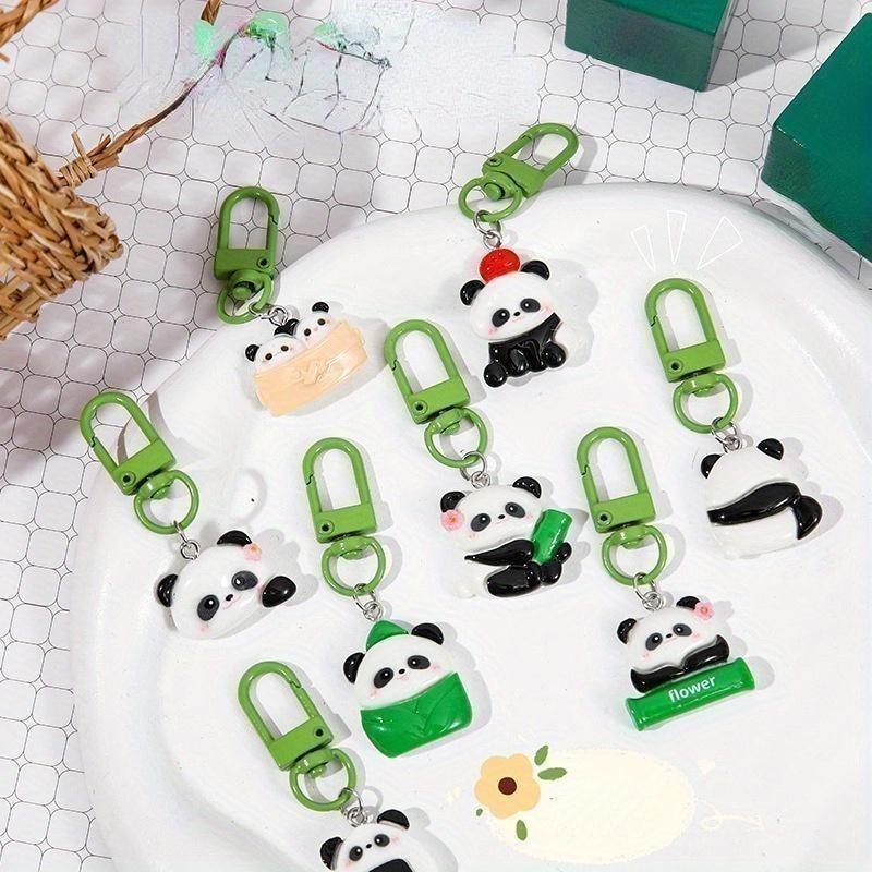 (Giveaway) 1pcs Cute Cartoon Panda Keychains, Aluminum Alloy Uncharged Key Ring Charms for Backpacks, Bags, Perfect Gift for Family and Friends 2