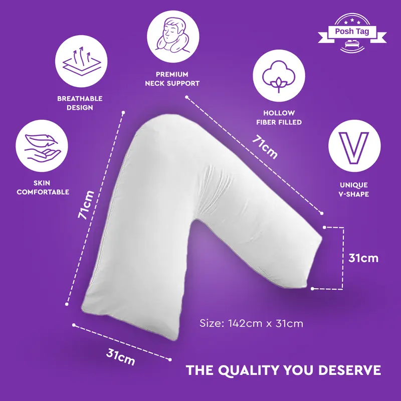 Premium V Shaped Pillow with Case - Same Day Dispatch 2