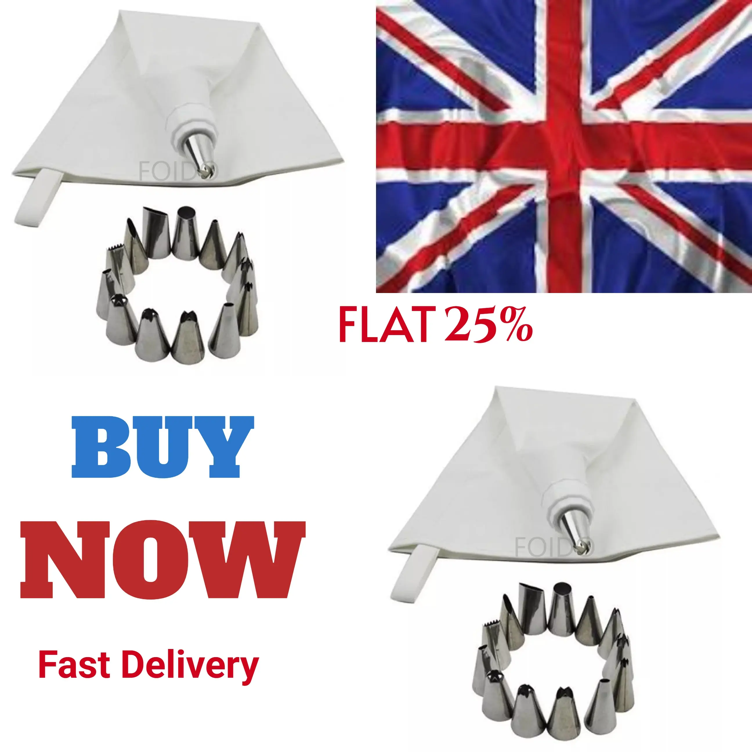14 Piece Icing Piping Cake Cupcake Decorating Cotton Bag & Nozzle Set Cup - Bakeware  Pvc Reusable