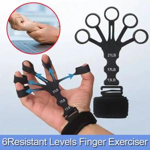 Finger Strengthener, 2Pcs Hand Grip Strengthener, 6 Resistant Level Grip Strength Trainer, Finger Exerciser Hand Strengthener, Finger Flexion Extension Training for Guitar Climbing