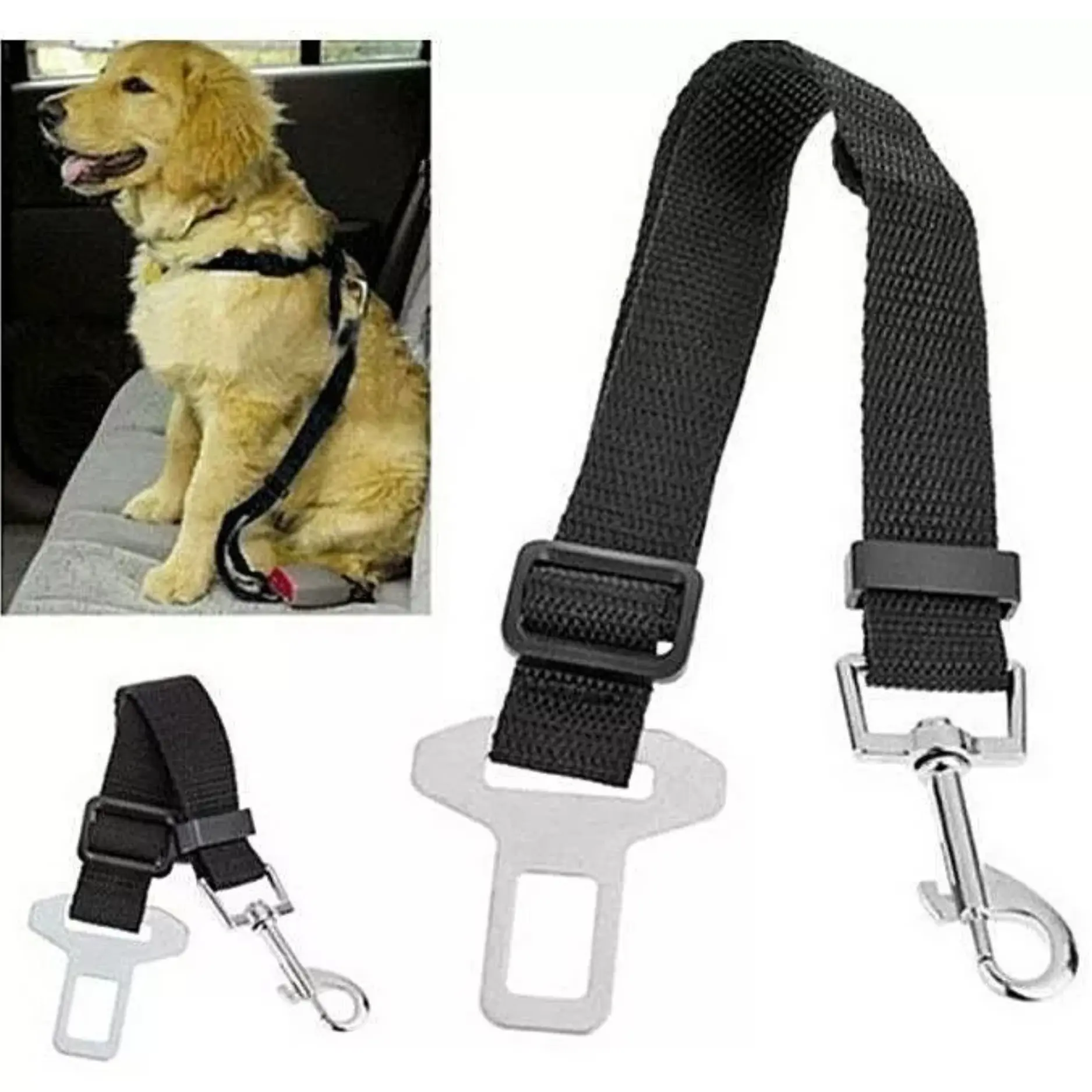 Pet Dog SEAT BELT Adjustable Travel Car Safety Harnesses Lead Restraint Strap
