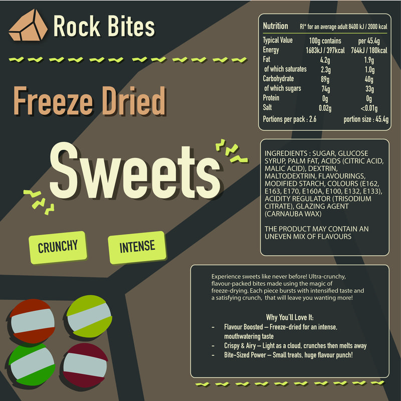 Rock Bites Freeze Dried Sweets - Mixed Fruit Flavour - Intensified Flavour and Satisfyingly Crunchy 3