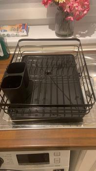 Product Review of Stainless Steel Dish Rack - Large Space-Saving Drying Rack with Cutlery Holder | No-Rust Kitchen Organizer for Sink & Countertop from M**w 0
