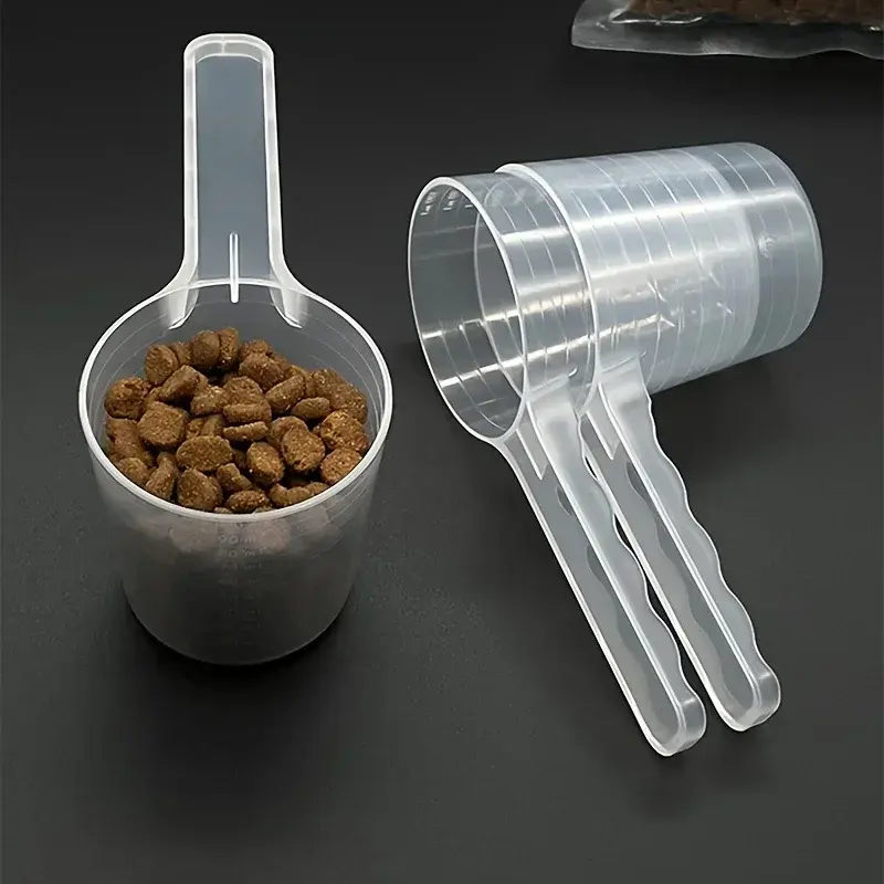 Pet Measuring Spoon Transparent Pet Spoon Pet Food suring Spoon with Graduation Durable Plastic Feeding Dog Shovel 100ml 2