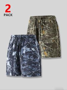 Men's Camo Print Boxer Briefs, Loose Casual Comfy Breathable Underwear for Daily Wear, Men's Underwear for All Seasons