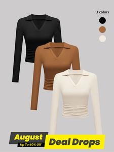 Women's Three-Piece Set Autumn Winter Knit Solid Color Long Sleeve V Neck Slim Fit Casual Fashion Top Daily Commuting