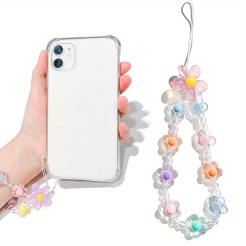 Colorful Flower Phone Strap, Fashionable Chain Pendant, Bead Bracelet, Flower Strap, Suitable for IPhone/Samsung Universal Accessories, Cute Phone Lanyard Bag Pendant, New Phone Case Lanyard, Perfect Gift for Girls 7