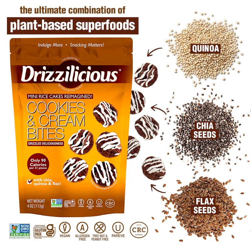Drizzilicious Cookies & Cream 113g Mini Rice Cake Low Calories Snack Chocolate 3