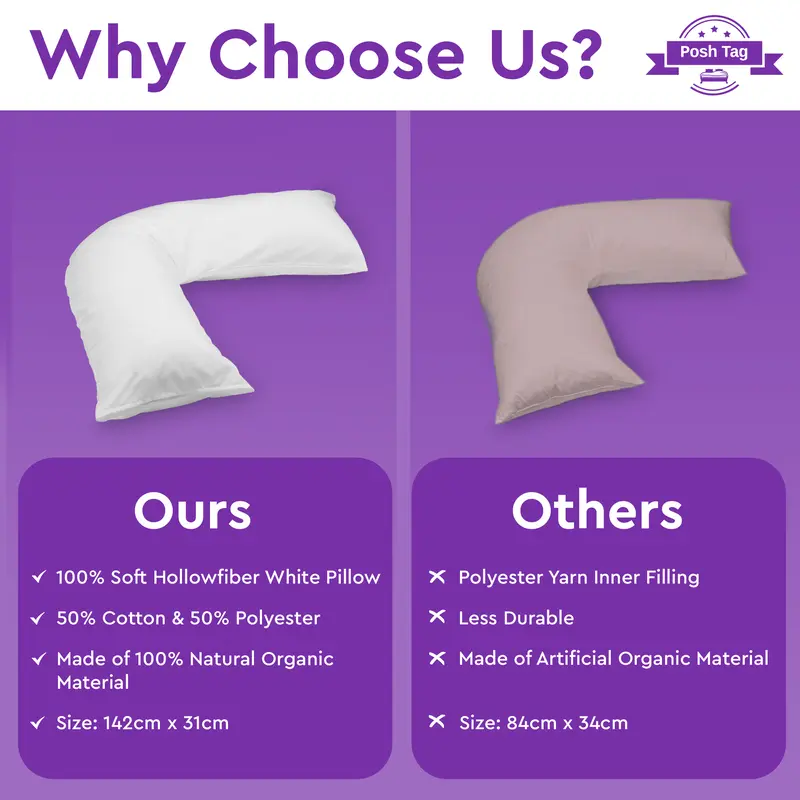 Premium V Shaped Pillow with Case - Same Day Dispatch 4