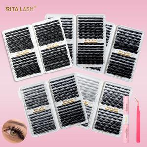 Mixed Size Volume Individual Lash False Eyelashes, 640pcs/set Natural Look Eyelash Extensions, False Eyelash Clusters, Cluster Lash, Volumized False Eyelash, Cosmetic, Eyelash Extension Kit, D Curl Eyelashes, DIY Cluster Lashes