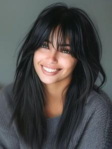 12 Inch Long Straight Human Hair Topper, Natural Fluffy Wigs for Women, Breathable Human Hair Wigs with Bangs, Human Hair Wigs for Party, Daily Use