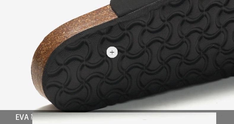 Product Introduction of High Quality Custom Logo Summer Men Sandals 2025 Leather Upper Cork Sole Slippers 9