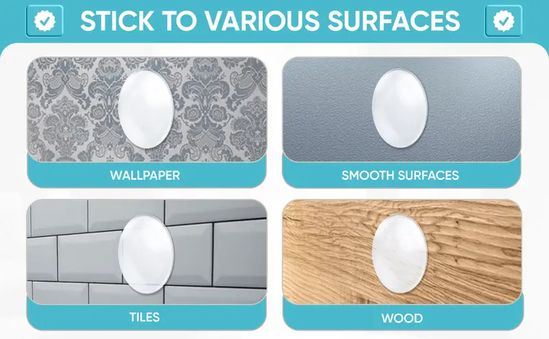 Product Introduction of Clear 6pcs Shock-Absorbing Door Stop Wall Protectors - Noise-Reducing, Easy Install, Reusable for Home & Office 1