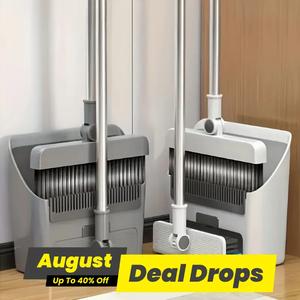 3 in 1 Folding Broom And Dustpan Set, 1 Set Multifunctional Cleaning Broom, Household Cleaning Tool for Living Room, Bedroom, Bathroom, Carpet, Hard Floor, Home Care Supplies, Home Cleaning Products