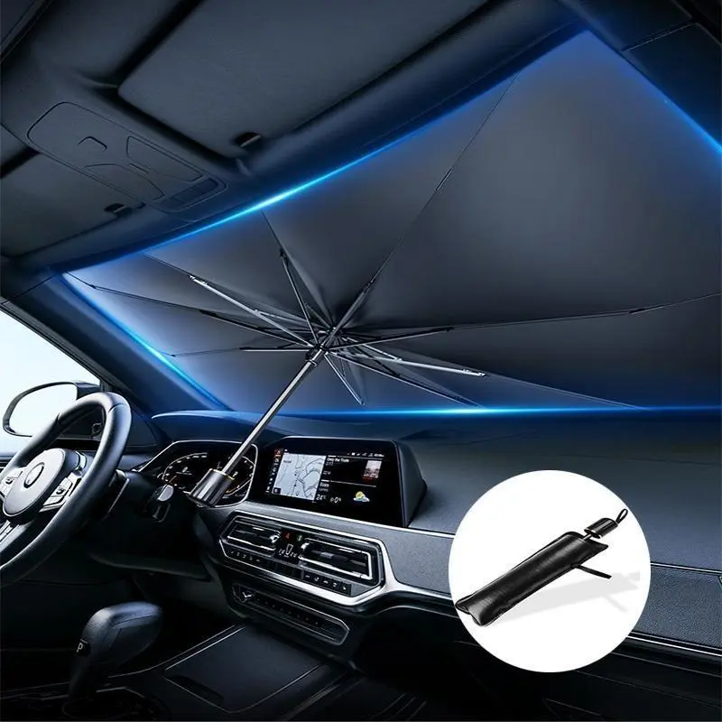 Portable Car Windshield Sunshade, Foldable Windshield Sun Umbrella, Car Exterior Accessories, Car Windshield Cooling Umbrella for Daily 0