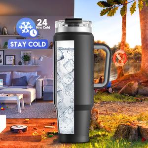 【MEOKY CUP】 Meoky Water Bottle, 32/40 Ounce Stainless Steel Vacuum Insulated Cup, Reusable Handle Cup, Two Drinking Methods, 24-Hour Low Temperature, Leak Proof, Christmas gift, Suitable For Coffee And Ice Water, Essential For Outdoor Travel