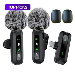 Wireless Microphone, Professional Wireless Microphone for iPhone & Android Phone, Lapel Mic for Video Recording, Teaching, Interviews, Podcast, Usb Streaming Mic