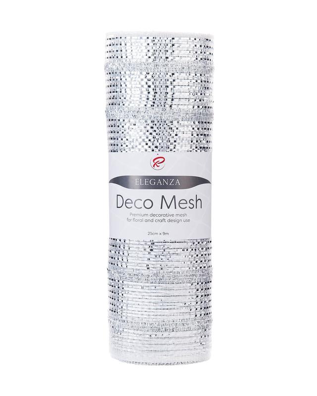 We R Christmas Transparent Deco Mesh With Thick Striped Silver Foil, 9 m - Perfect for Christmas Trees and Décor 4