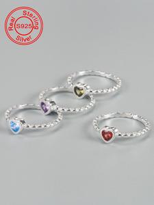 S925 Sterling Silver Heart Design Cuff Ring, Adjustable Open Ring, Fashion Jewelry Accessories for Women & Girls, Trendy All-match & Exquisite Jewelry for Birthday Gift