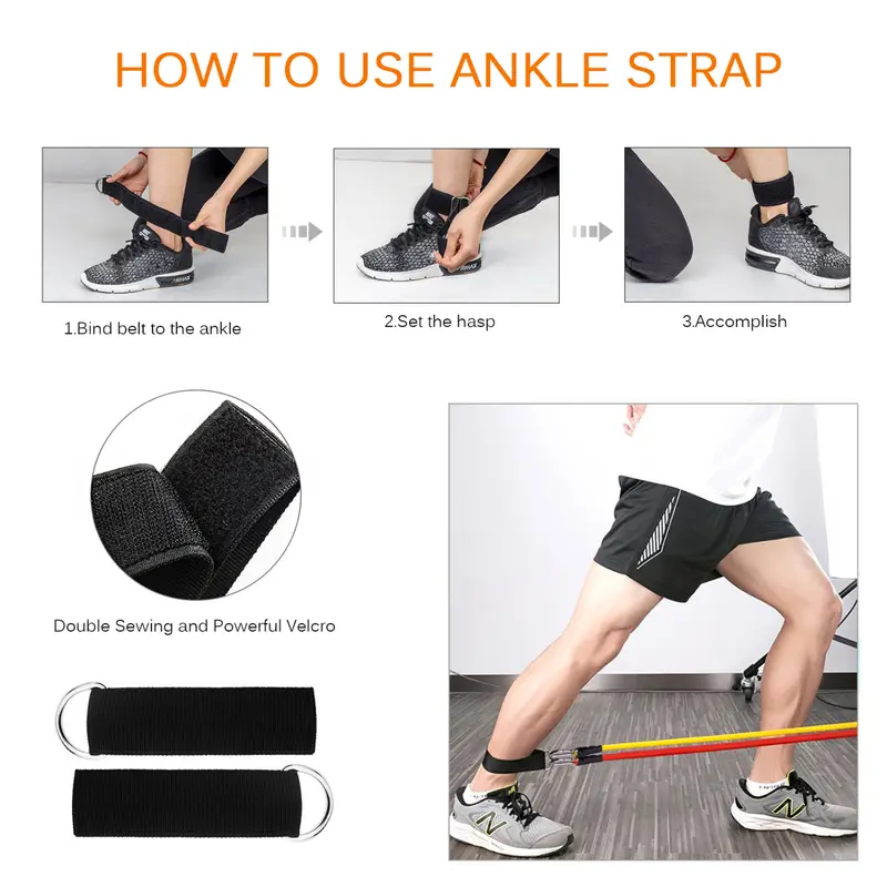 Resistance Bands Set Workout Exercise Fitness Yoga Home Training Tubes 11PCS with Handle Strength Exercise Resistance Band Training Fitness Tubes Tension Bands Workout Gym Equipment Men and Women 5