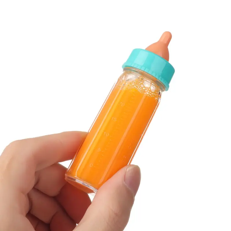 18inch Doll Magic Milk Juice Bottles with Pacifier Bibs fit Newborn Dolls Plastic Nipple Bottle Dollhouse Toys Reborn 5