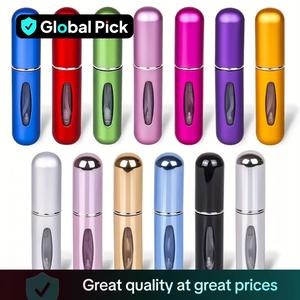 5ML Mini Perfume Spray Bottle, Black Portable Refillable Perfume Atomizer, Empty Perfume Bottle for Travel, Cosmetic Bottle for Outdoor, Tin