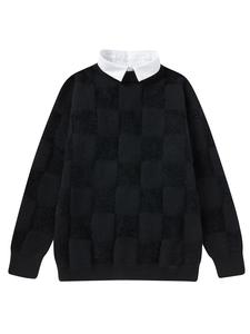 Men's 2 in 1 Collar Sweater Pullover, Regular Fit Casual Long Sleeve Jumper for Fall & Winter, Men's Knitwear for Daily Wear