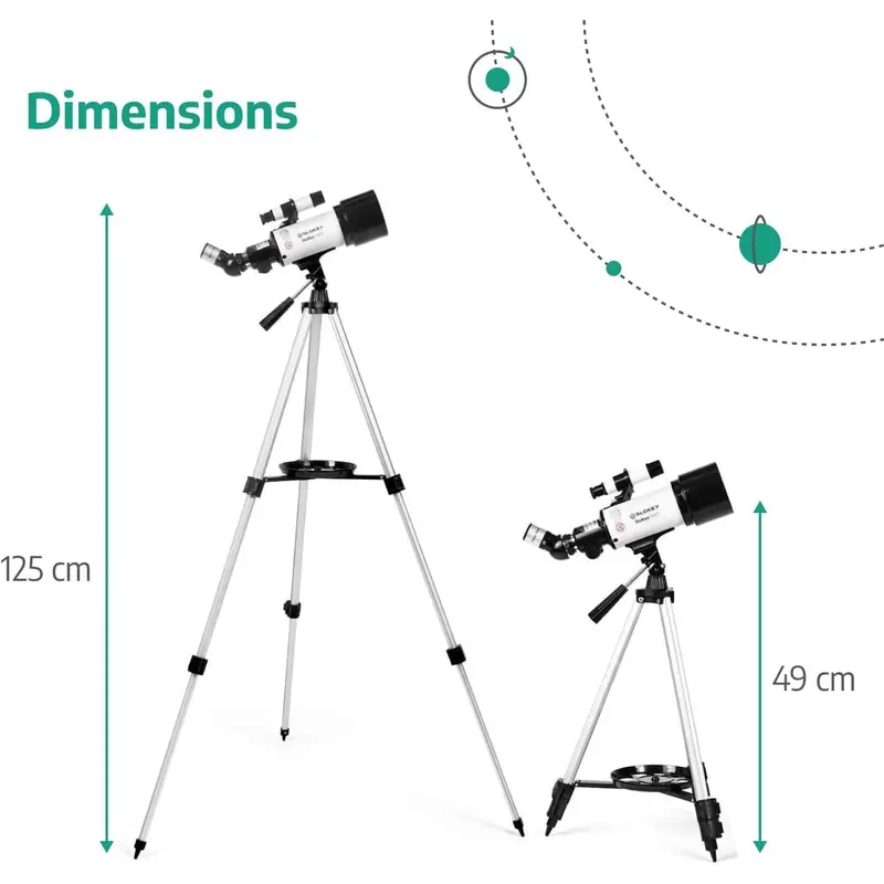 Slokey Telescope 40070 - Astronomy Scope with 16x-120x Magnification for Kids and Adults - Includes 2 Eyepieces, 3x Barlow Lens, Tripod, Phone Adapter - View the Moon, Planets, Stars - 21x13x49 cm inverter power  saver  device elko portable station 2