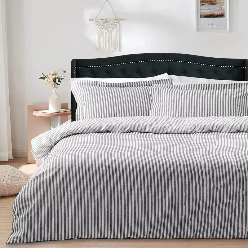 100% Brushed Cotton Flannelette Duvet Cover Set – Soft & Breathable Summer Bedding | Single, Double, King Quilt Cover & Bed Sheet cotton  bedding hometextile  bedding 1