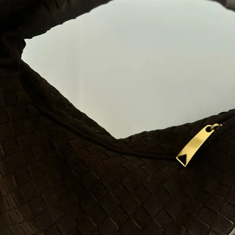 MONA maxi woven knot detail handbag in walnut 4