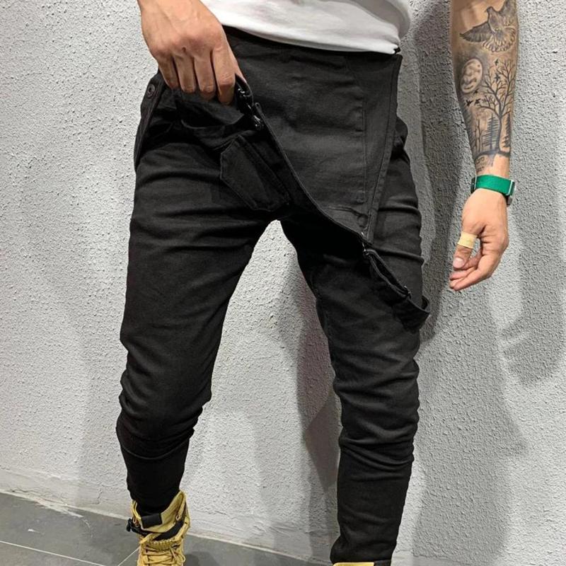Product Introduction of Summer New Men's Distressed Denim Carpenter Overalls Bib Jumpsuits Motos Biker Jean Long Harajuku Rompers Streetwear Plus Size Casual Cotton 13