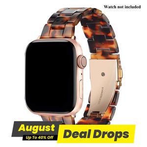 Fashion Resin Watch Band (Band Only), Lightweight Watch Band, Wearable Accessories Compatible with Apple Watch Series Ultra 2 1, Boyfriend Gift, Dark Brown Smart Watch Strap, Leather Watch Strap, Smartwatch Strap