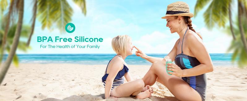 Product Introduction of 4 Pack 100ml Silicone Travel Bottles for Toiletries - Leak Proof & Refillable - Makeup, Cosmetic 1