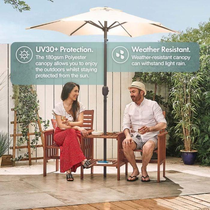 VonHaus Ivory Cream 2m Steel Garden Parasol【UK SELLER】 3