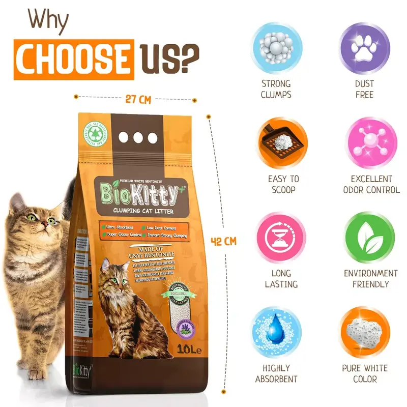 Premium Cat Litter Super Clumping Ultra Absorbent Kitten Hygiene Lavender 30L 4