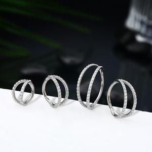 OUFER 18G Double Nose Hoop Conch Earring 316L Stainless Steel CZ Helix Earrings for Women