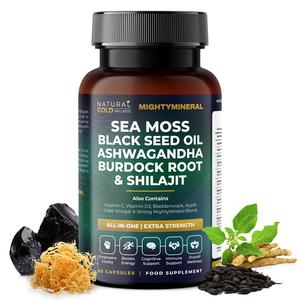 650K+ servings Sold - MightyMineral - Shilajit 4000MG, Sea Moss 8000MG, Ashwagandha 2000MG, Black Seed 3000MG, Burdock Root 2000MG | 5 IN 1 | ALL-IN-ONE | Optimum Healthcare Edible Dietary Natural Wellness & Fitness Supplement Potent Capsules- Vegan