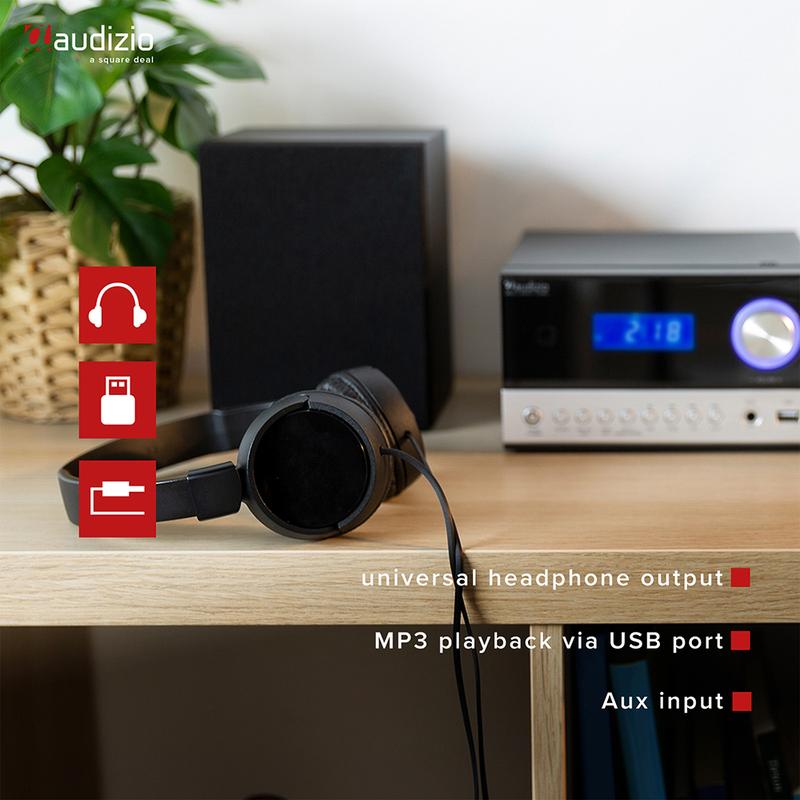Audizio Toulon HiFi Stereo System with Bluetooth, CD Player - Black 4