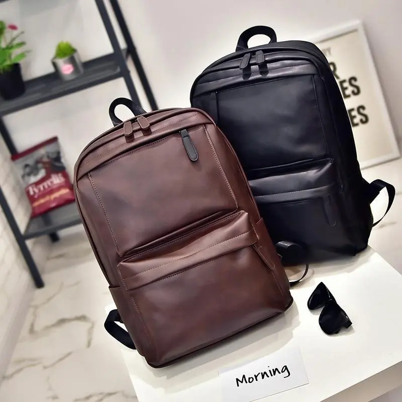 2025 Fashion Men Large Capacity PU Leather Backpack Luxury Men Outdoor Bag Male School Bags Man Business Backpack 0