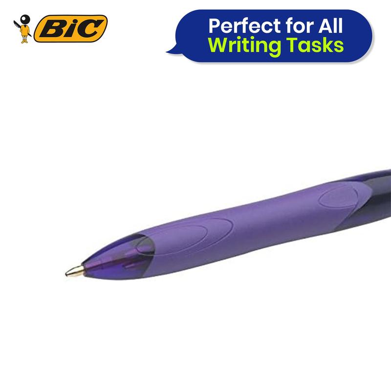 BIC 4 Colours Grip Ballpoint Pens. Each pack includes 12 pens with fashion ink colours like pink purple turquoise and lime green 4