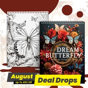 Fantasy Butterfly Theme Coloring Painting, 1 Count 11.22 X 8.27 Inches, Beautiful Designs Of Butterflies and Flowers, Perfect Gifts